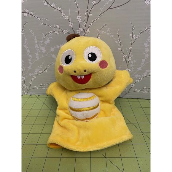 VIP Kids Yellow Dinosaur Plush 9” Hand Puppet - Pretend Play - Picture 1 of 6
